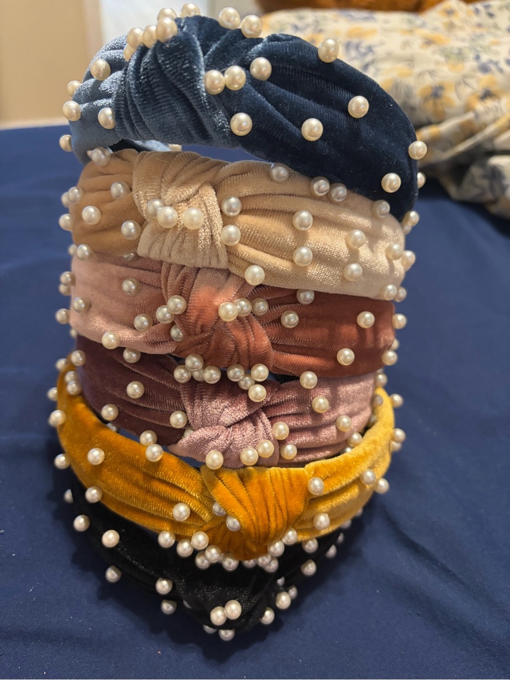 6 pack Knot Headband w Pearls